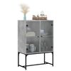 vidaXL Side Cabinet with Glass Doors Concrete Grey 69x37x100 cm