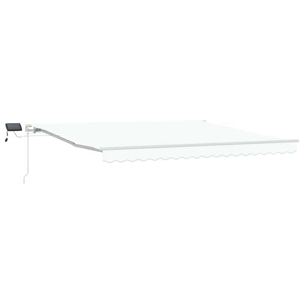 vidaXL Retractable Awning Manual White 400 x 300 cm Fabric and Steel