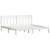 vidaXL Bed Frame without Mattress White Solid Wood 200x200 cm (810038+814115)