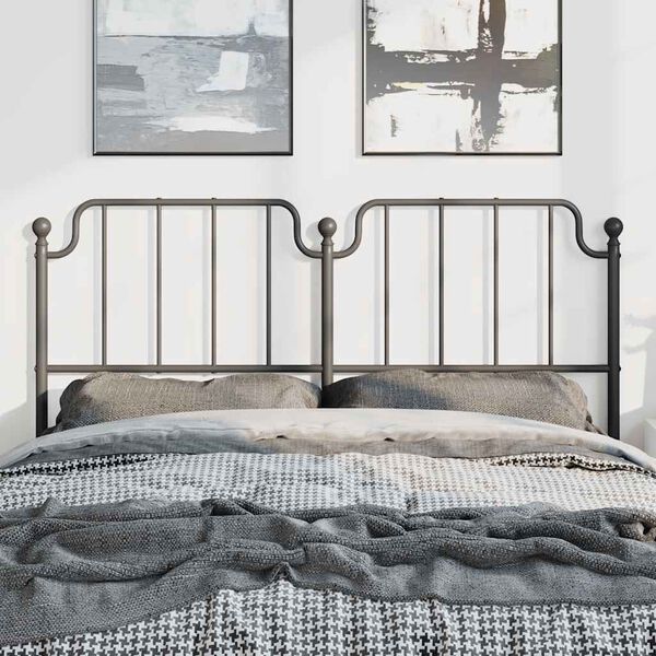 vidaXL Metal Replace Headboard Black 135 cm