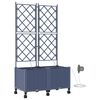 vidaXL Garden Planter with Irrigation&Wheels 2 pcs Grey PP