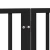 vidaXL Dog Gate with Door Foldable 15 Panels Black 750 cm Poplar Wood