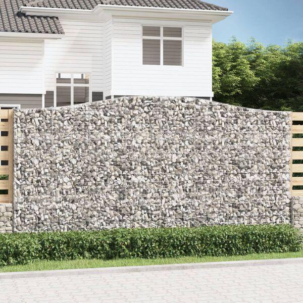 vidaXL Arched Gabion Baskets 3 pcs 400x30x200/220 cm Galvanised Iron