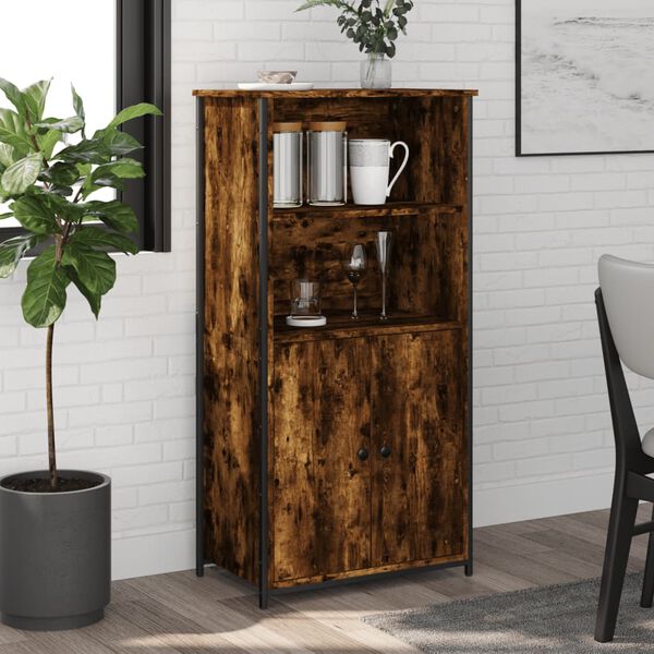 vidaXL Highboard Smoked Oak 62x36x121.5 cm Engineered Wood