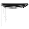 vidaXL Manual Retractable Awning with Posts 6x3.5 m Anthracite