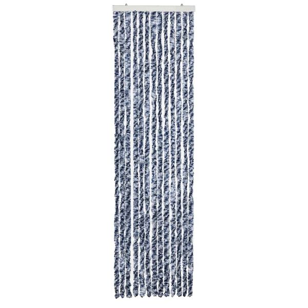 vidaXL Insect Curtain Blue, White and Silver 56x185 cm Chenille