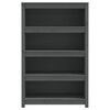 vidaXL Book Cabinet Grey 80x35x126 cm Solid Wood Pine