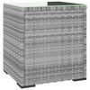 vidaXL Side Table Grey 40x37x40,5 cm Poly Rattan and Tempered Glass