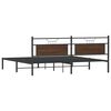vidaXL Bed Frame without Mattress Brown Oak 200x200 cm Engineered Wood
