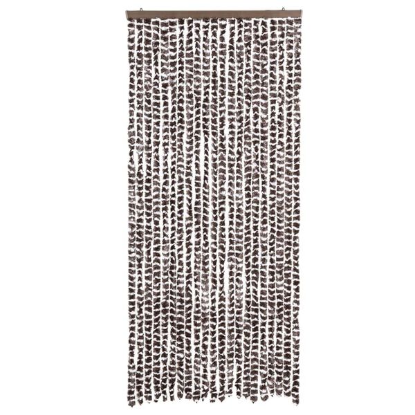 vidaXL Fly Curtain Brown and White 90x200 cm Chenille