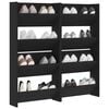 vidaXL Wall Shoe Cabinets 4 pcs Black 60x18x60 cm Engineered Wood