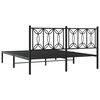 vidaXL Metal Bed Frame without Mattress with Headboard Black 160x200cm