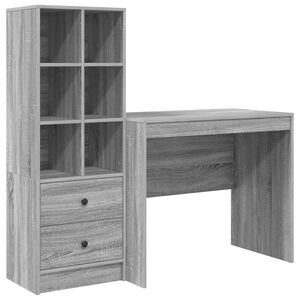 vidaXL Desk Grey Sonoma 135.5 x 50 x 127 cm 2 pcs