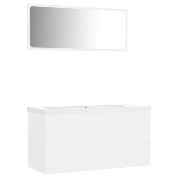 vidaXL Bathroom Furniture Set White Engineered Wood
