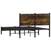 vidaXL Metal Bed Frame without Mattress Smoked Oak 120x190 cm Small Double