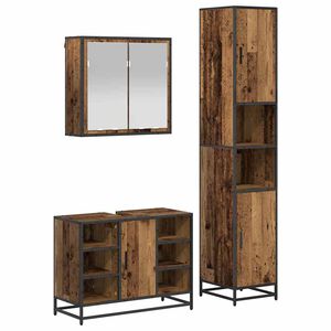 vidaXL Bathroom Furniture Set 3 pcs Old Wood Engineered Wood