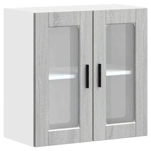 vidaXL Kitchen Wall Cabinet with Glass Door Porto Grey Sonoma