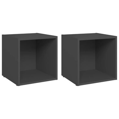 vidaXL TV Cabinets 2 pcs Grey 37x35x37 cm Engineered Wood