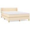 vidaXL Box Spring Bed with Mattress Cream 140x200 cm Fabric