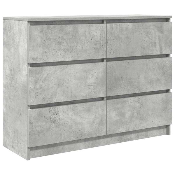 vidaXL Sideboard Concrete Grey 100x35x76 cm Engineered Wood