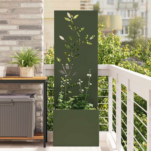vidaXL Garden Privacy Screen Olive green 50 x 150 cm Cold-rolled steel