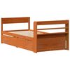 vidaXL Bed Frame without Mattress Wax Brown 75x190 cm Small Single Solid Wood Pine