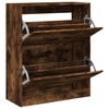 vidaXL Shoe Cabinet Smoked Oak 80x34x96.5 cm Engineered Wood