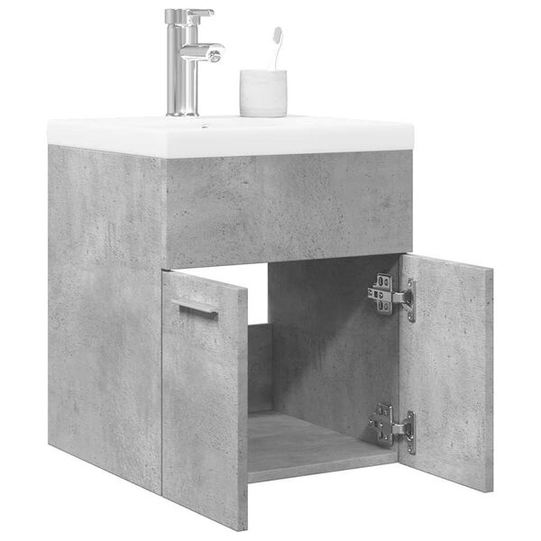 vidaXL 2 Piece Bathroom Furniture Set Concrete Grey Engineered Wood
