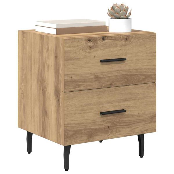 vidaXL Bedside Cabinet with Drawer 2 pcs Artisan Oak 40 x 35 x 47.5 cm