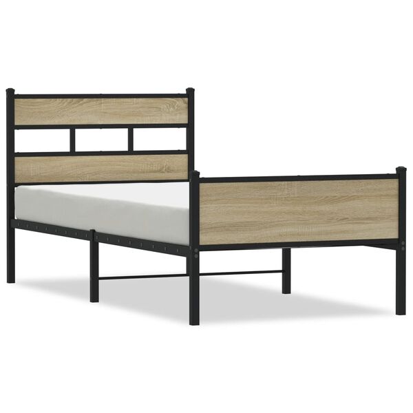vidaXL Bed Frame without Mattress Sonoma Oak 90x200 cm Engineered Wood