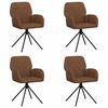 vidaXL Swivel Dining Chairs 4 pcs Faux Suede Leather Brown