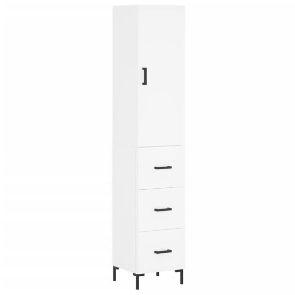 vidaXL Highboard White 34.5x34x180 cm Engineered Wood