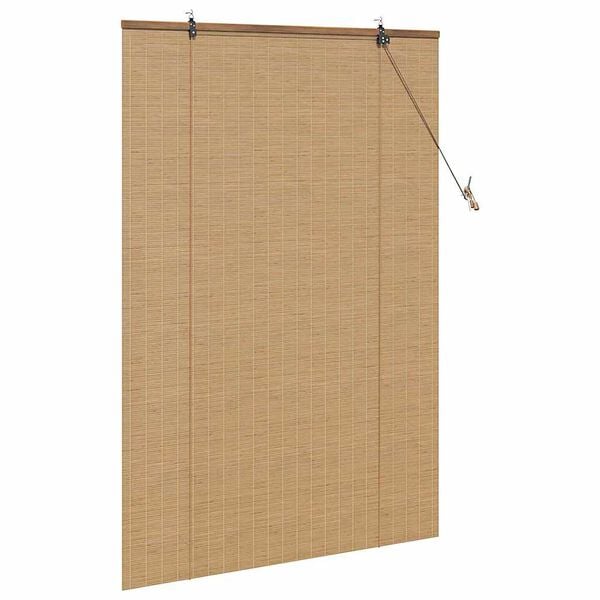 vidaXL Roller Blind with Curtains Manual Brown 100 x 160 cm Bamboo