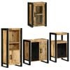 vidaXL Bathroom Furniture Set with Shelf 4 pcs Brown Soild Mango Wood