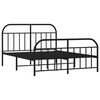 vidaXL Metal Bed Frame without Mattress with Footboard Black 180x200cm
