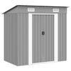 vidaXL Garden Shed Grey Metal