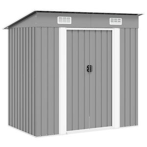 vidaXL Garden Shed Grey Metal