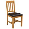 vidaXL Dining Chair VENLO 2 pcs Solid Oak Wood Black 45 x 53 x 92 cm