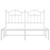 vidaXL Metal Bed Frame without Mattress with Headboard White 140x190cm