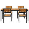 vidaXL Garden Dining Set 5 pcs Black and brown 180 x 90 x 75 cm