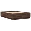 vidaXL Bed Frame with LED without Mattress Brown Oak 150x200 cm King Size
