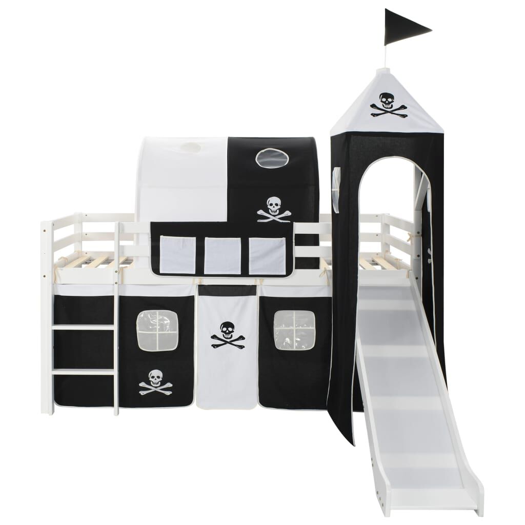 vidaXL Children s Loft Bed Frame with Slide Ladder Pinewood 97x208 cm vidaXL