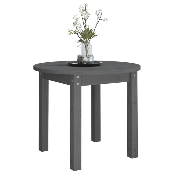 vidaXL Coffee Table Grey &Oslash; 55x45 cm Solid Wood Pine