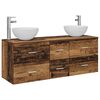 vidaXL Bathroom Cabinet Set 3 pcs Old Wood 129 x 35 x 80 cm
