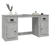 vidaXL Desk with Cabinet Concrete Grey Engineered Wood