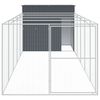 vidaXL Dog House with Run Anthracite 214x661x181 cm Galvanised Steel