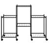 vidaXL Flower Stand with Wheels 83x25x63.5 cm Black Iron