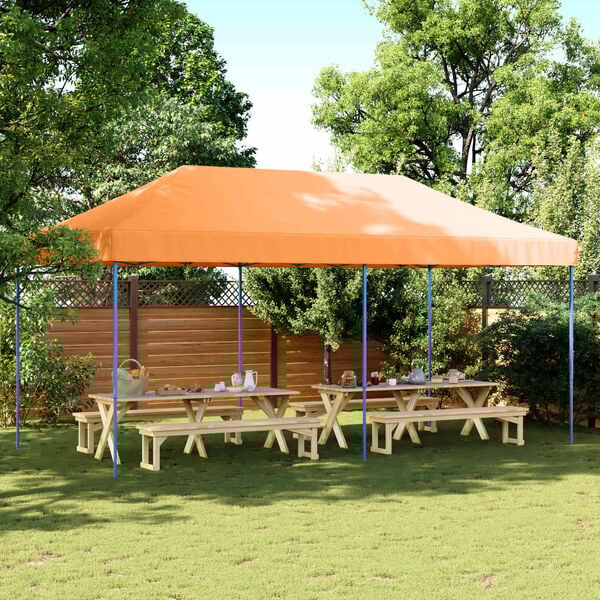 vidaXL Party Tent Folding Orange 292 x 580 x 315 cm Oxford Fabric