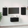 vidaXL TV Cabinet Set Wall-mounted 3 pcs Black Oak Engineered Wood