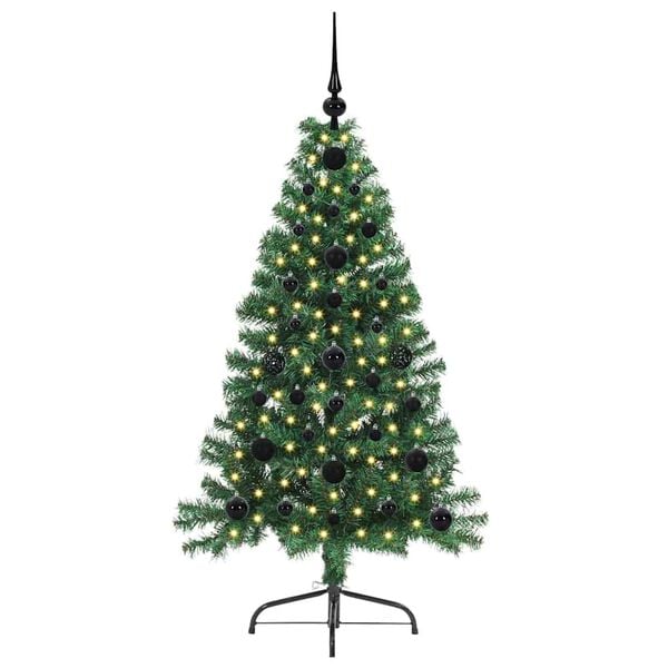 vidaXL Artificial Pre-lit Christmas Tree Green 120 cm PVC